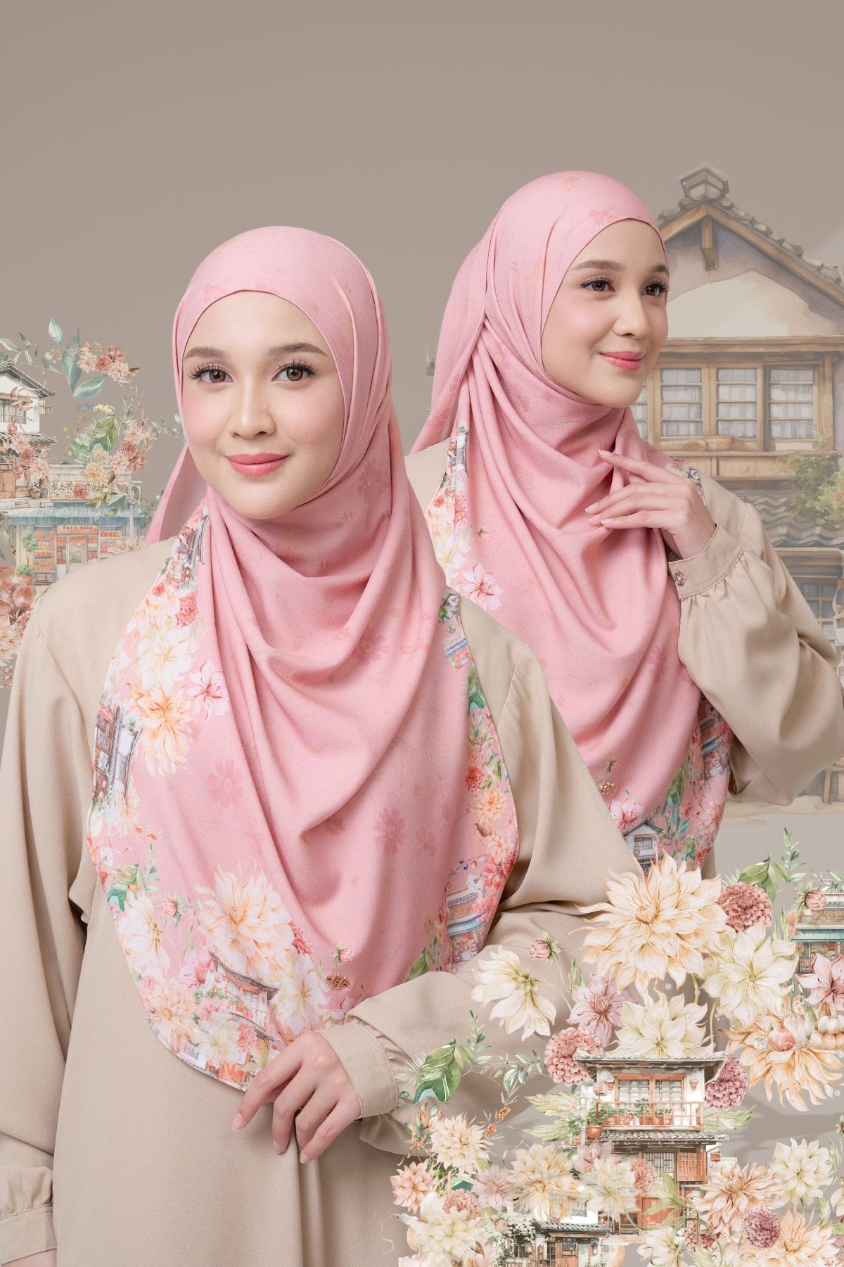 [Buy3 Get1 Free] HIRA - Instan Malaya Ohayo | Pashmina Instan Motif