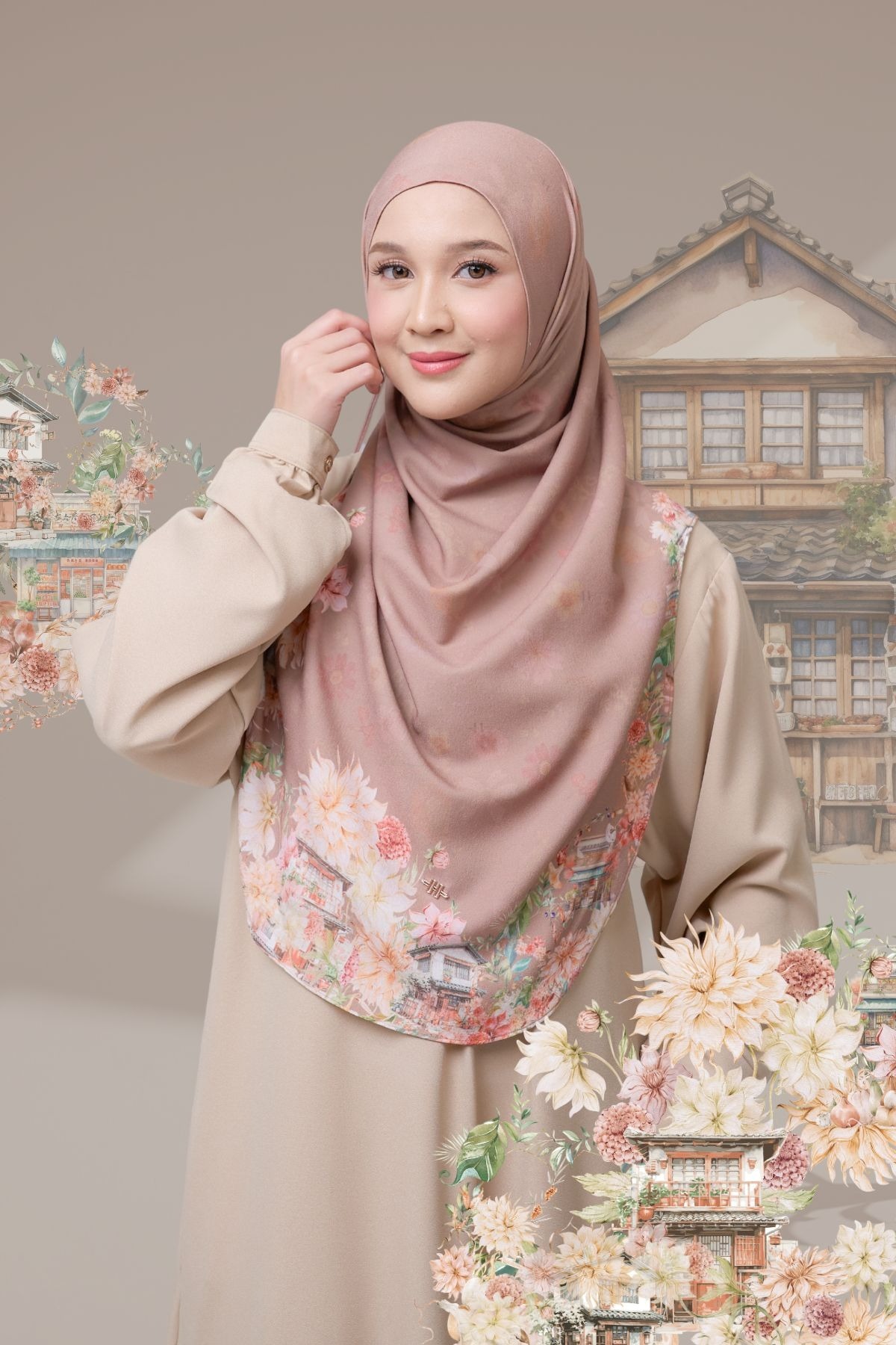 [Buy3 Get1 Free] HIRA - Instan Malaya Ohayo | Pashmina Instan Motif