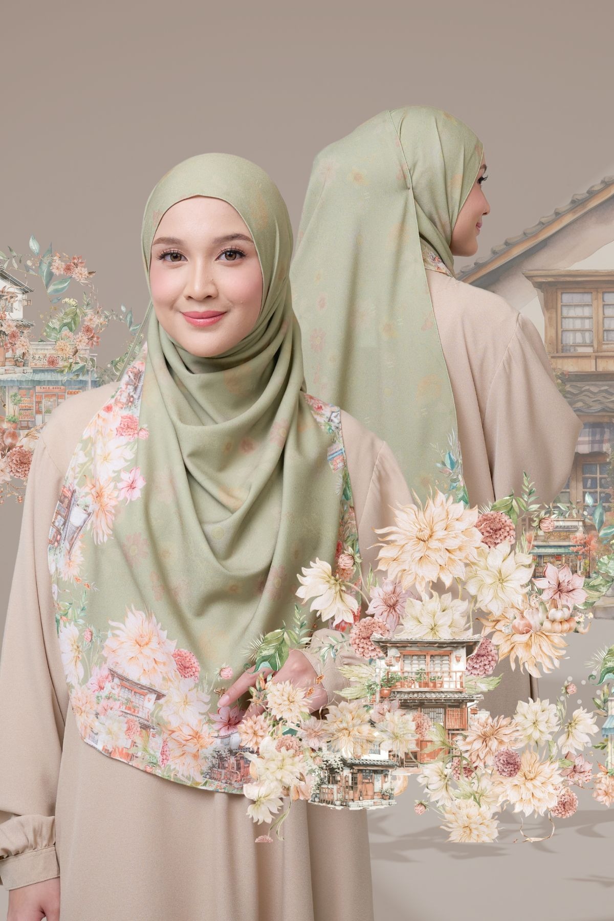 [Buy3 Get1 Free] HIRA - Instan Malaya Ohayo | Pashmina Instan Motif