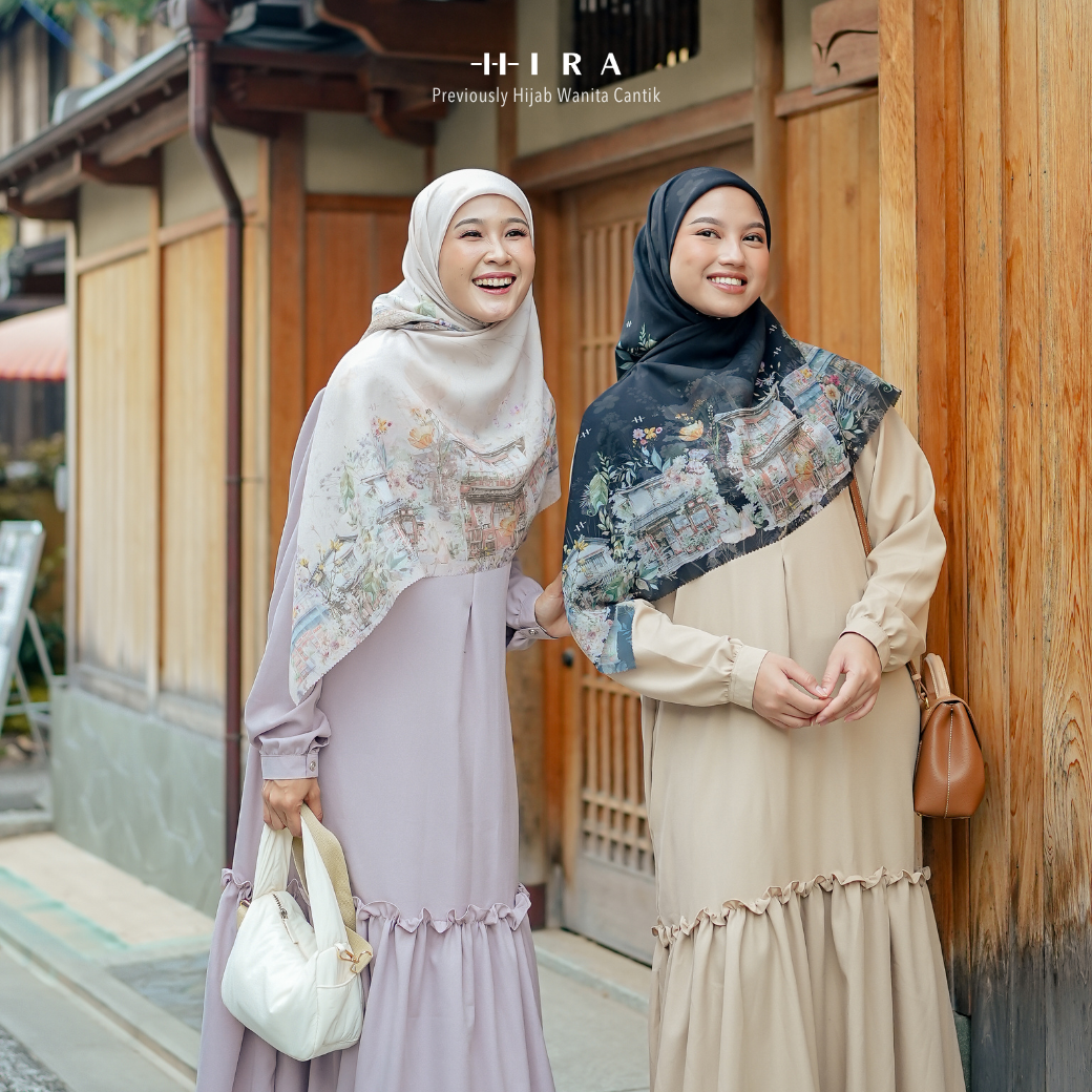 HIRA - Segiempat Ohayo Scarf | Hijab Standar Polycotton - British Voal - Jumbo Polycotton