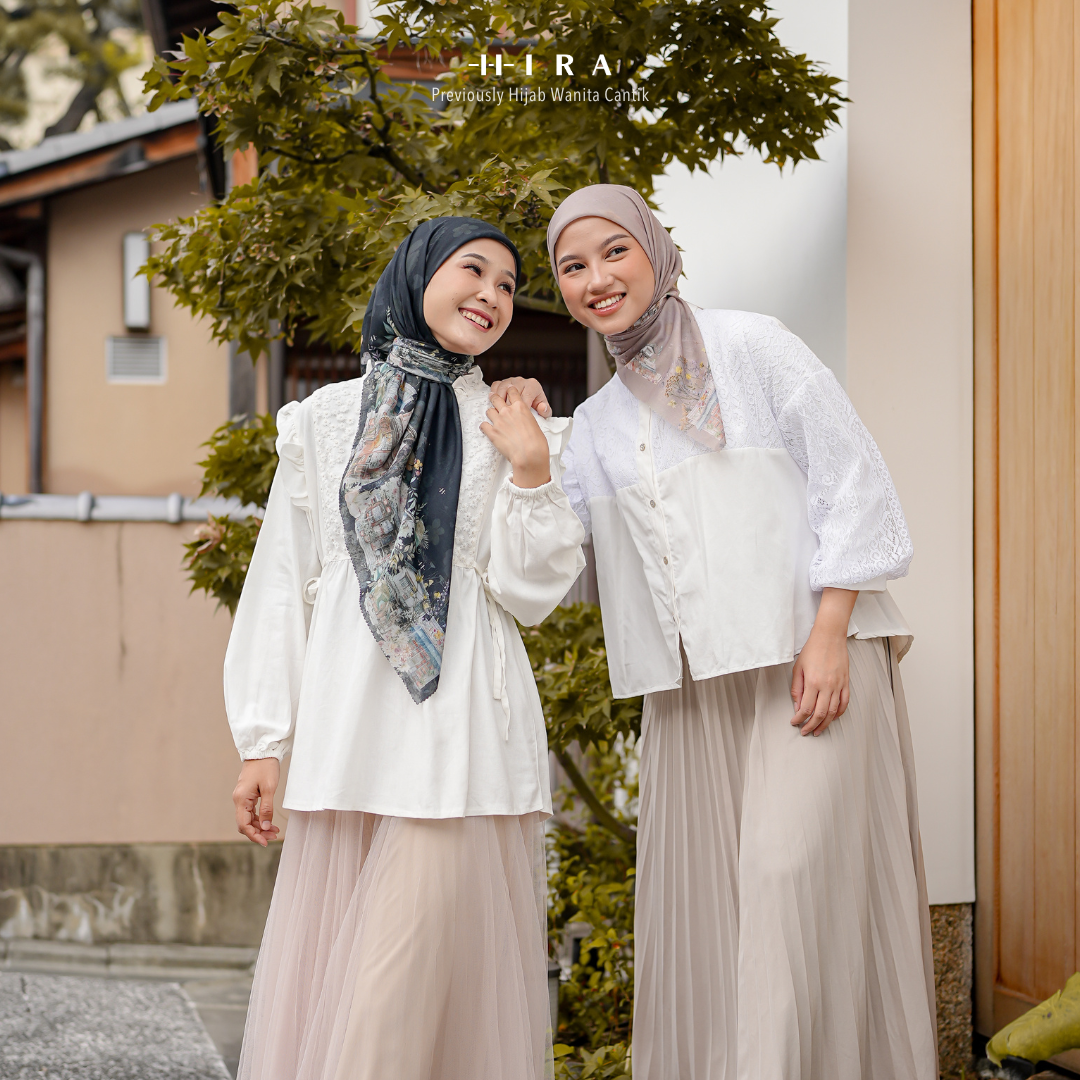HIRA - Segiempat Ohayo Scarf | Hijab Standar Polycotton - British Voal - Jumbo Polycotton
