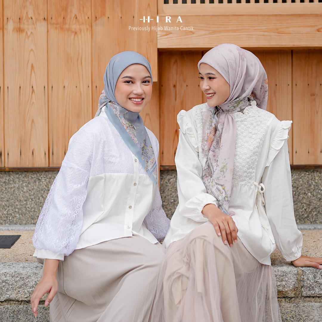 HIRA - Segiempat Ohayo Scarf | Hijab Standar Polycotton - British Voal - Jumbo Polycotton