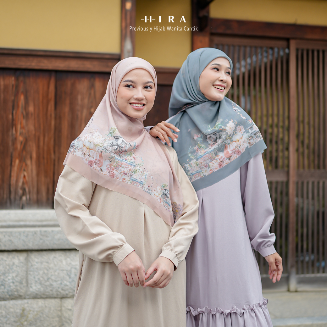 HIRA - Segiempat Ohayo Scarf | Hijab Standar Polycotton - British Voal - Jumbo Polycotton