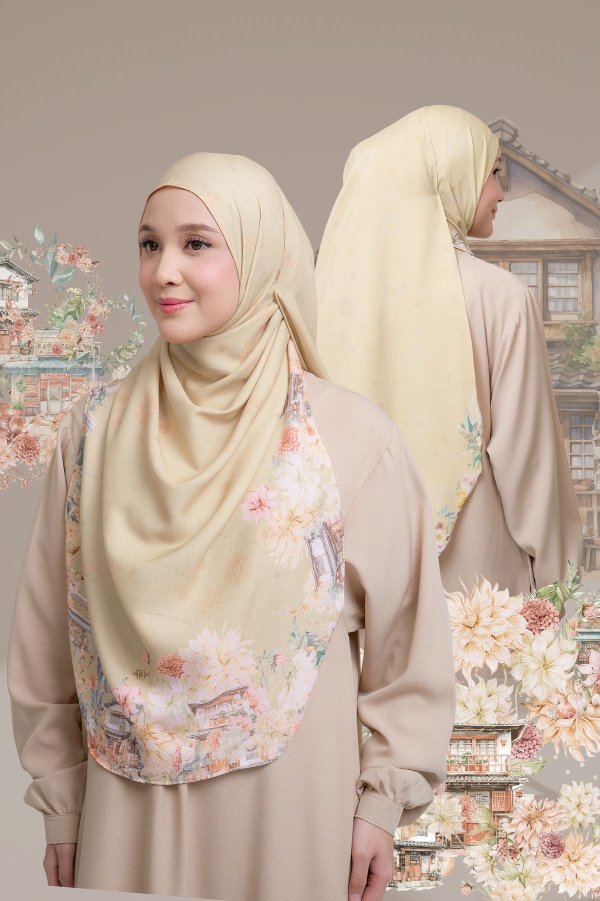 [Buy3 Get1 Free] HIRA - Instan Malaya Ohayo | Pashmina Instan Motif