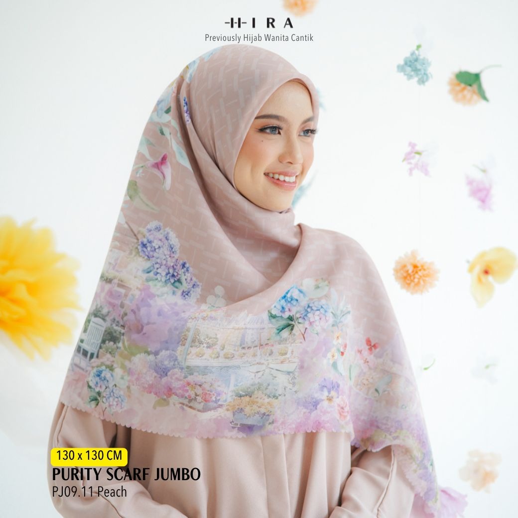 HIRA - Segiempat Purity Scarf Series | Hijab Voal Motif Premium, Icy Voal & Jumbo Polycotton