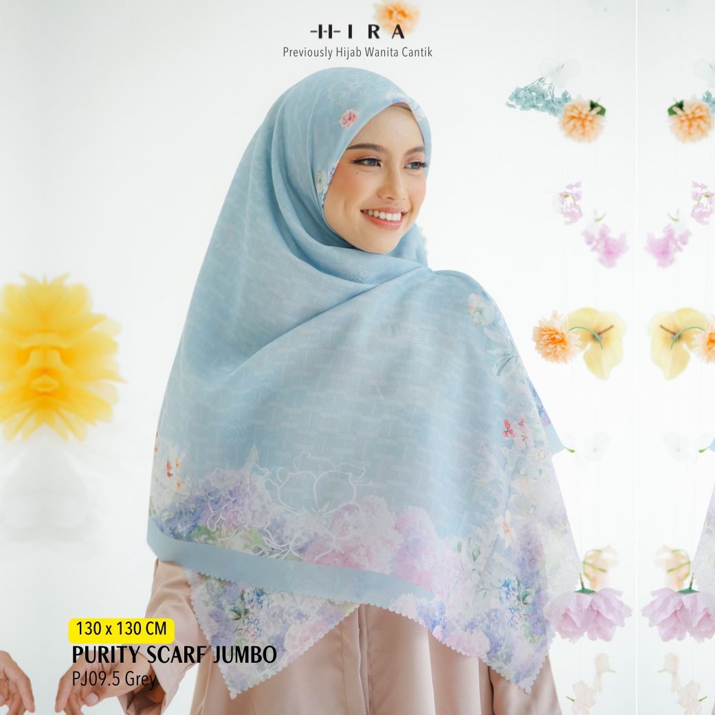 HIRA - Segiempat Purity Scarf Series | Hijab Voal Motif Premium, Icy Voal & Jumbo Polycotton