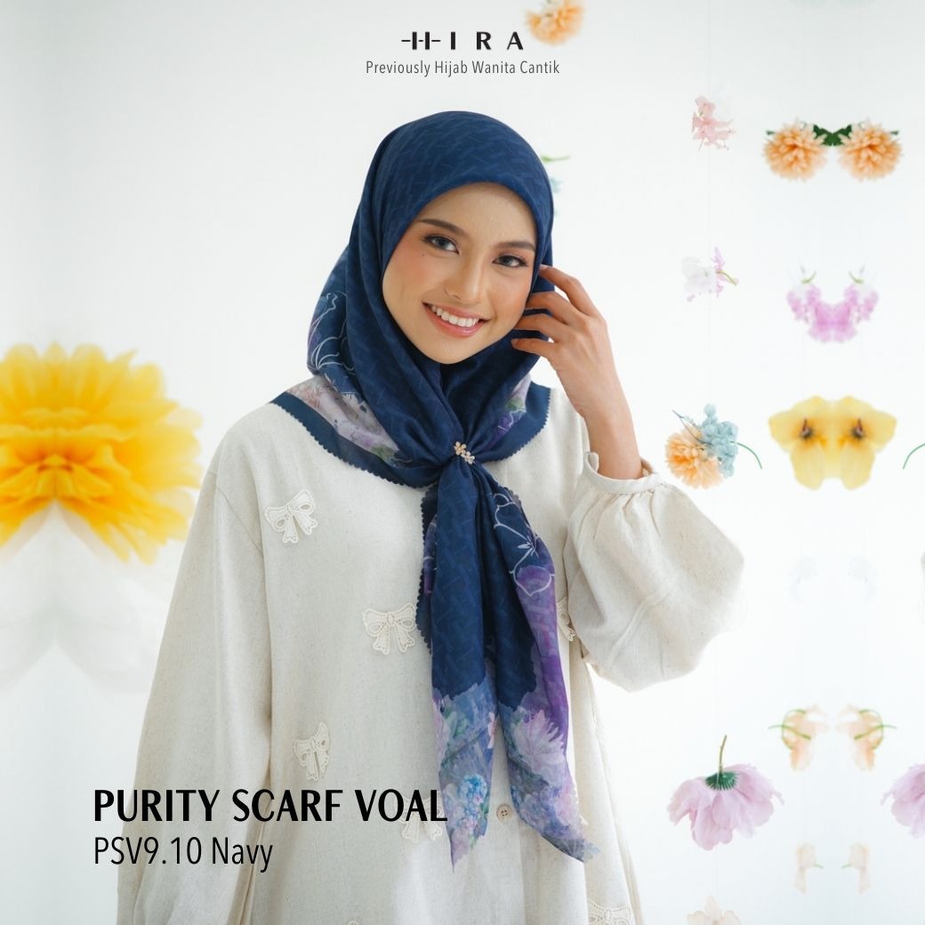 HIRA - Segiempat Purity Scarf Series | Hijab Voal Motif Premium, Icy Voal & Jumbo Polycotton