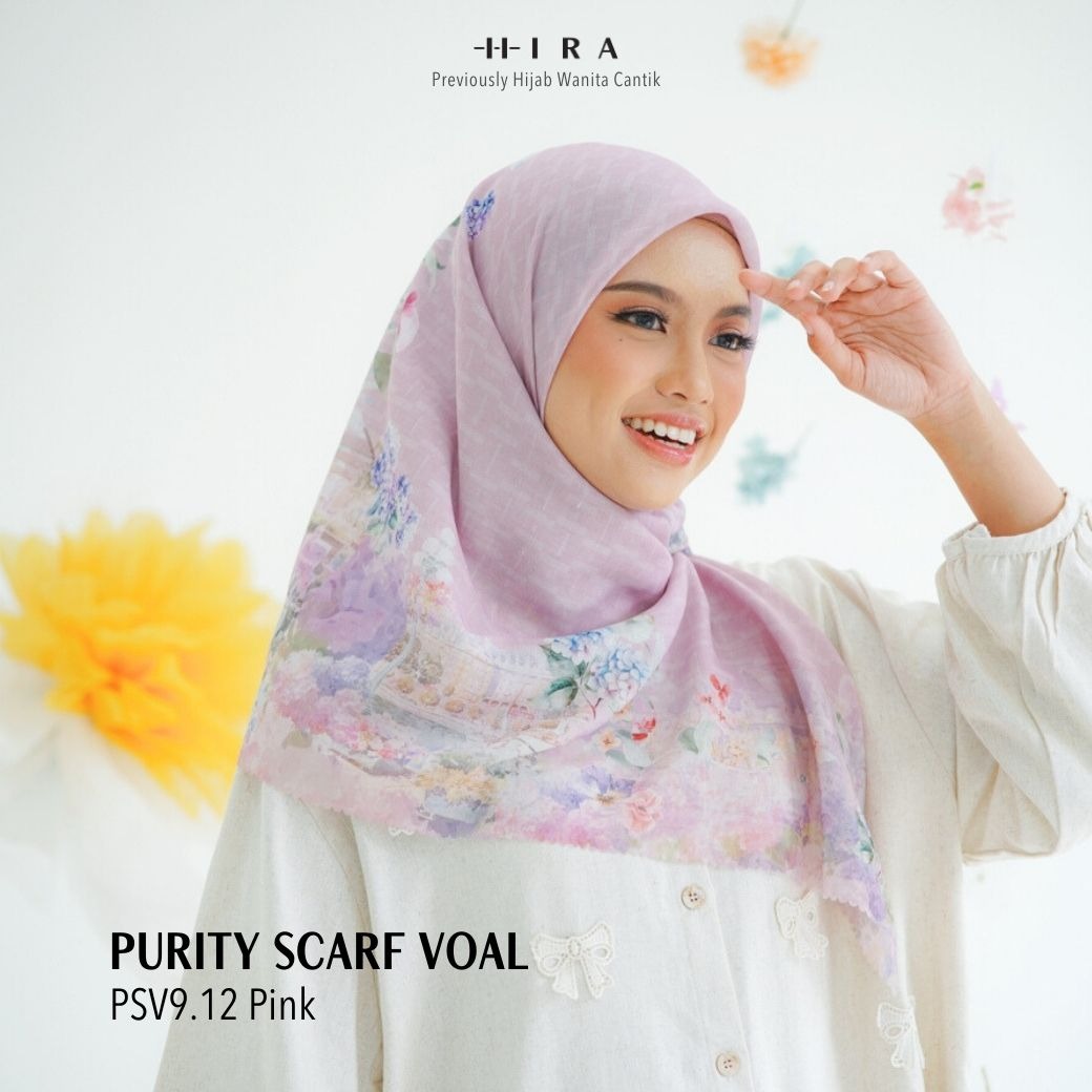 HIRA - Segiempat Purity Scarf Series | Hijab Voal Motif Premium, Icy Voal & Jumbo Polycotton