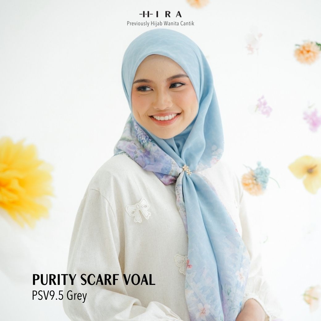 HIRA - Segiempat Purity Scarf Series | Hijab Voal Motif Premium, Icy Voal & Jumbo Polycotton