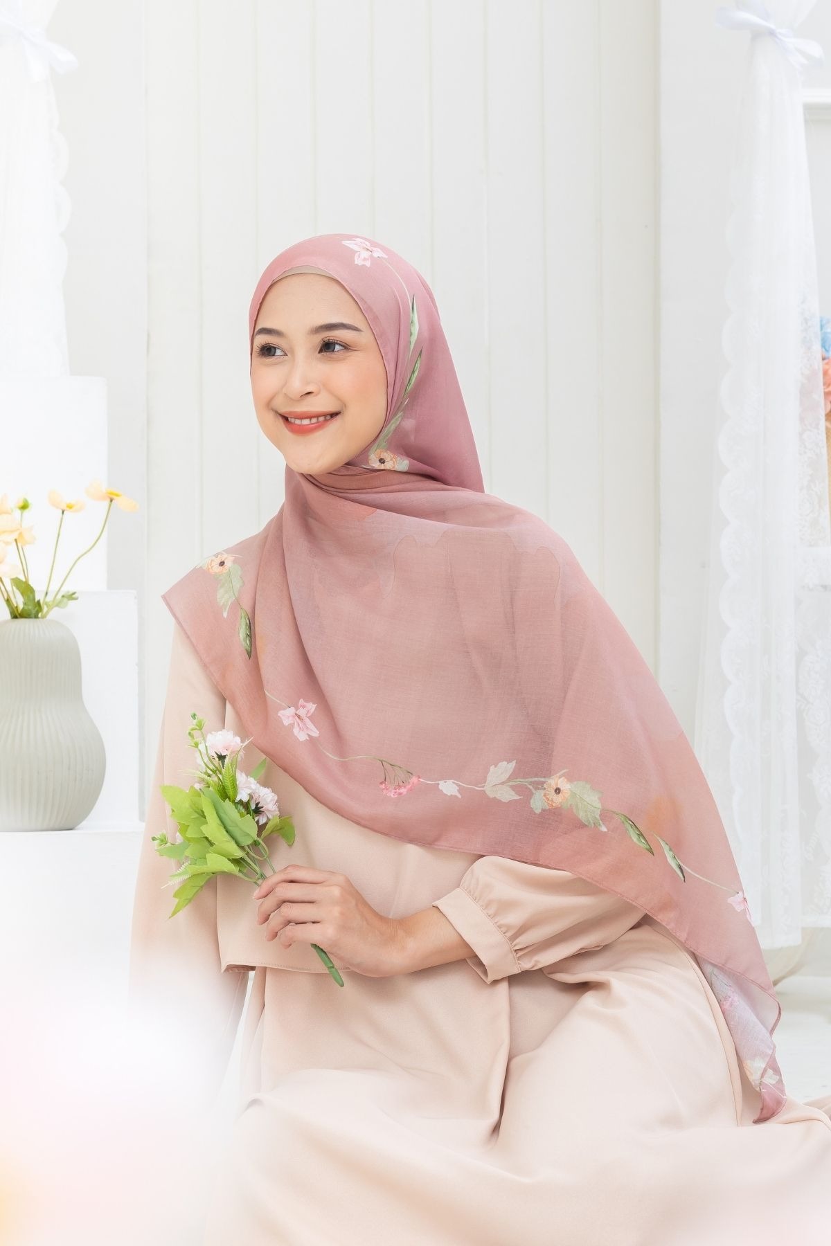 [Buy3 Get1 Free] Pashmina Lynn - Peach