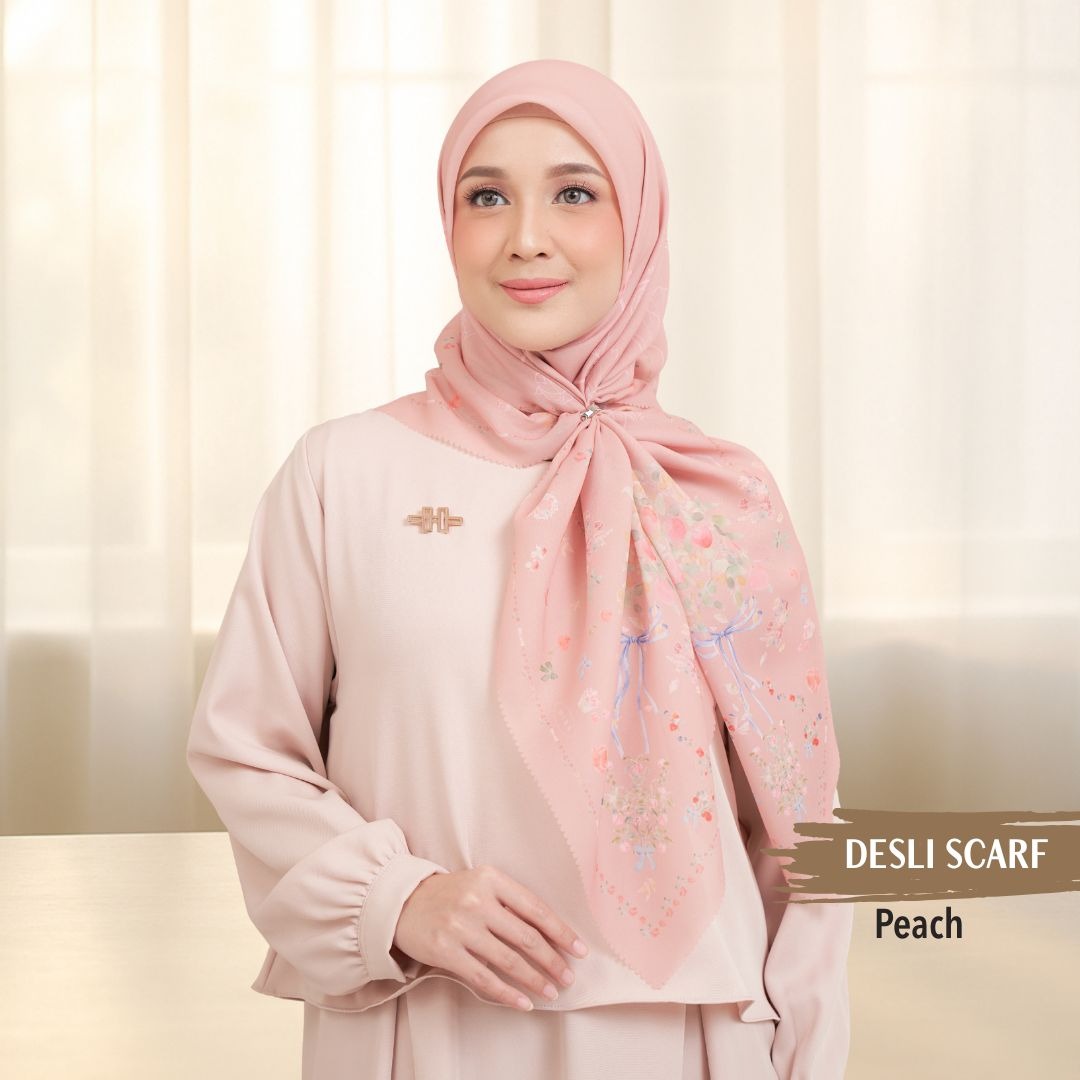 [Buy3 Get1 Free] HIRA -   Desly Scarf  Series Hijab Voal Pollycotton Motif Premium Lasercut