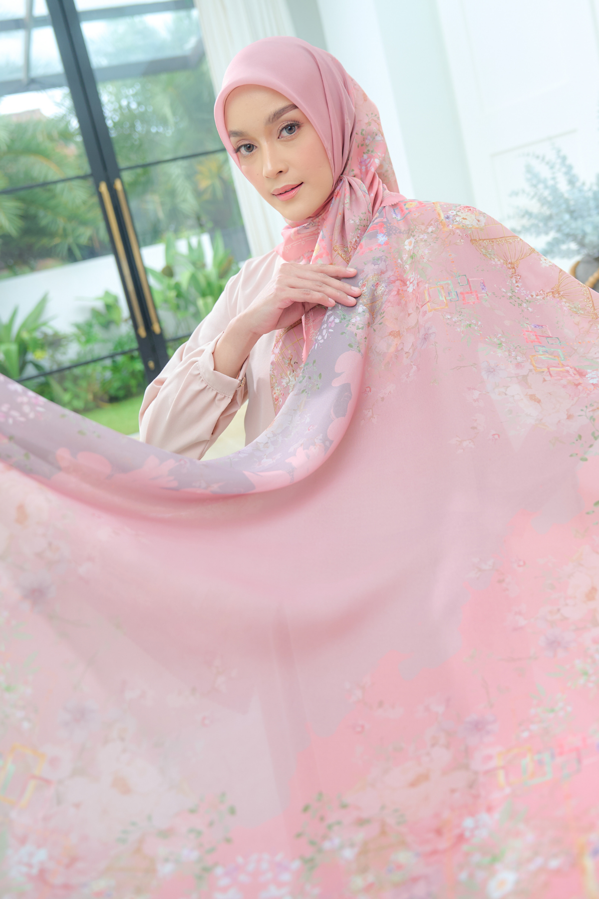 [Buy3 Get1 Free] HIRA -   Nuri Scarf  Series Hijab Voal Pollycotton Motif Premium Lasercut