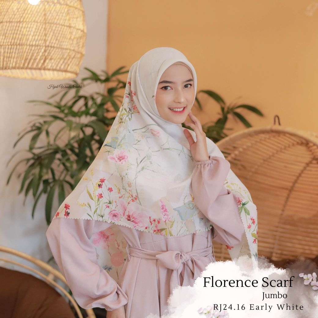 HIRA - Segiempat Florence Scarf Series | Hijab Voal Motif Premium & Jumbo Polycotton