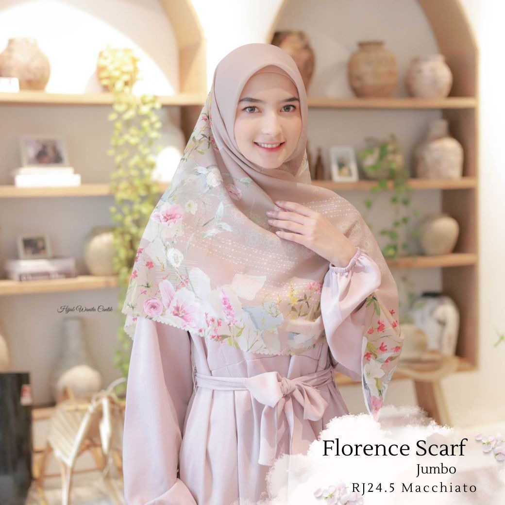 HIRA - Segiempat Florence Scarf Series | Hijab Voal Motif Premium & Jumbo Polycotton