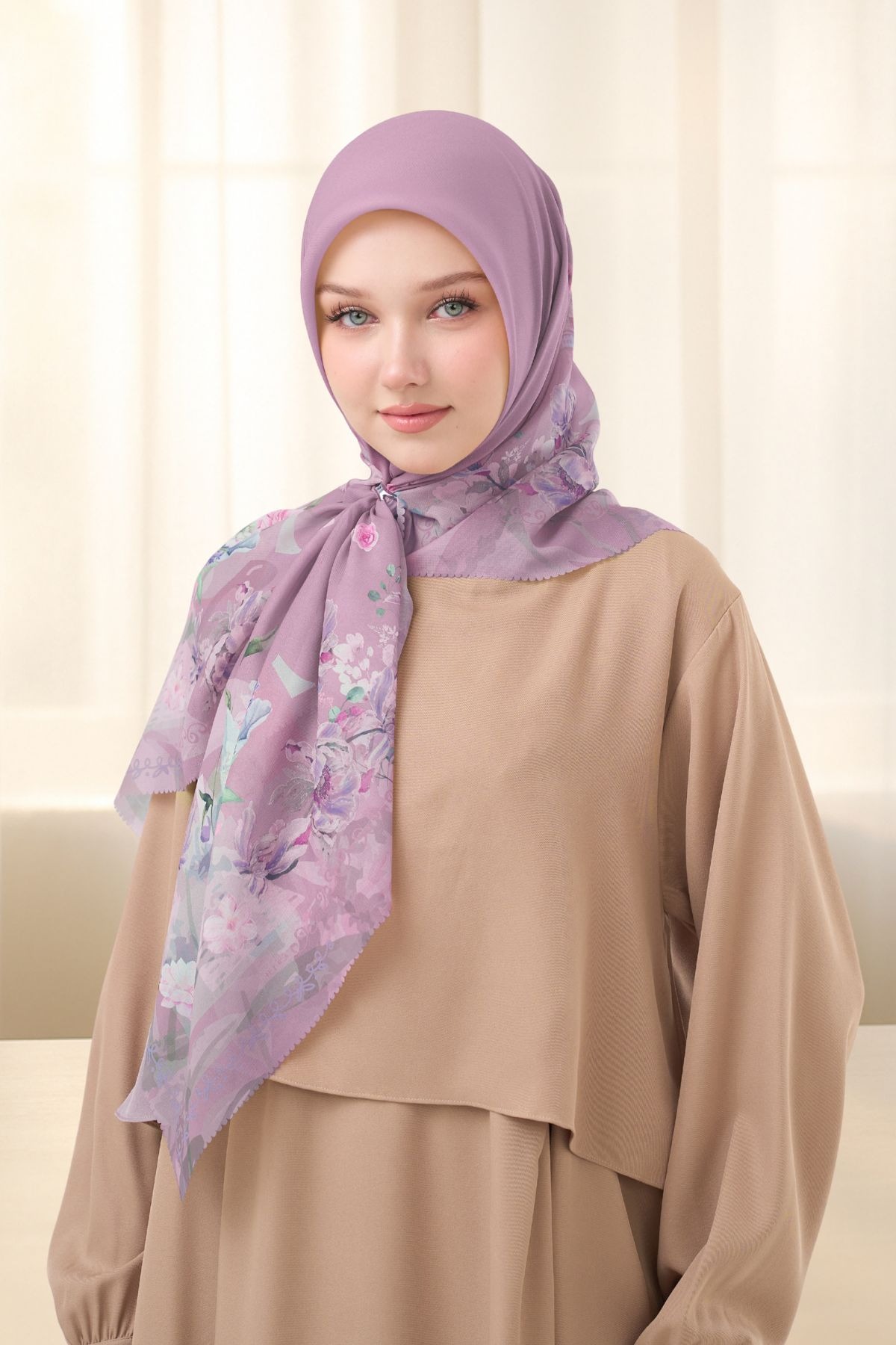 HIRA - LEAF Series Hijab Mirea Scarf Segiempat Voal Motif Printing Premium Lasercut