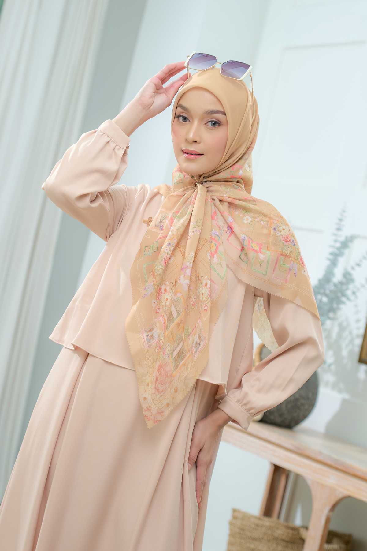 [Buy3 Get1 Free] HIRA -   Nuri Scarf  Series Hijab Voal Pollycotton Motif Premium Lasercut