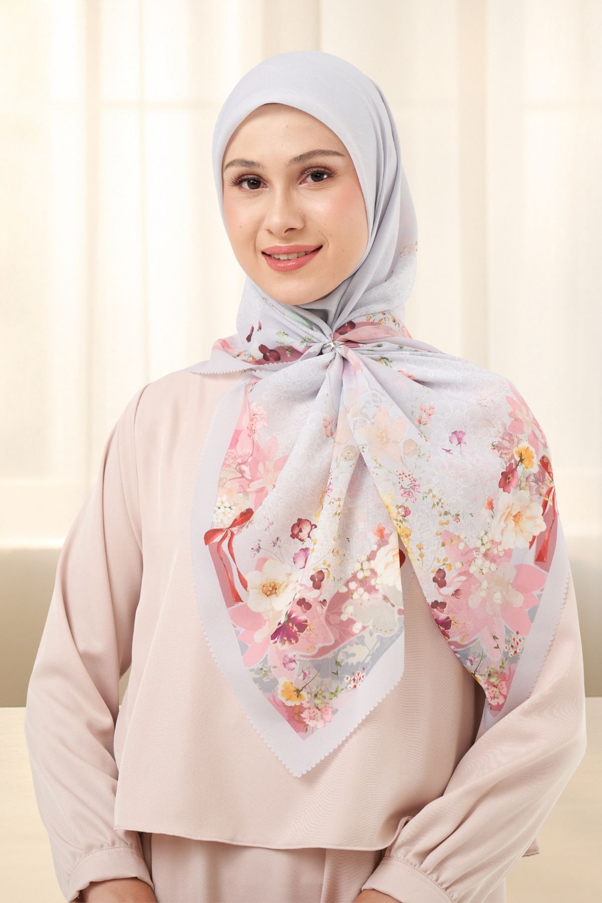HIRA - LEAF Series Hijab Mirea Scarf Segiempat Voal Motif Printing Premium Lasercut