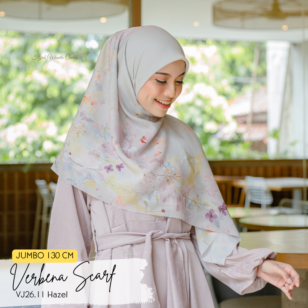 HIRA - Segiempat Verbena Scarf | Hijab Standar Voal, Jumbo Polycotton