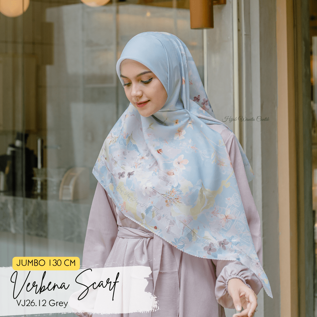 HIRA - Segiempat Verbena Scarf | Hijab Standar Voal, Jumbo Polycotton