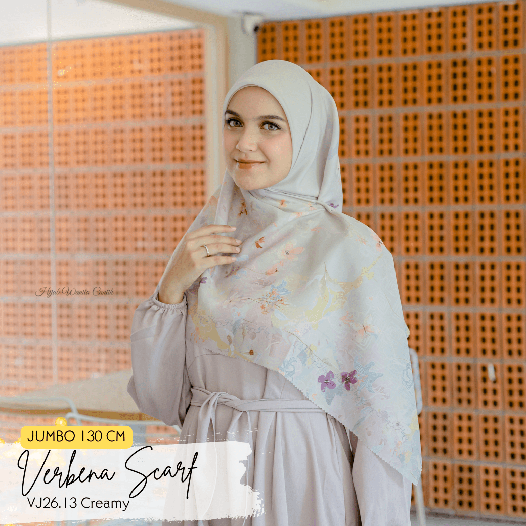 HIRA - Segiempat Verbena Scarf | Hijab Standar Voal, Jumbo Polycotton