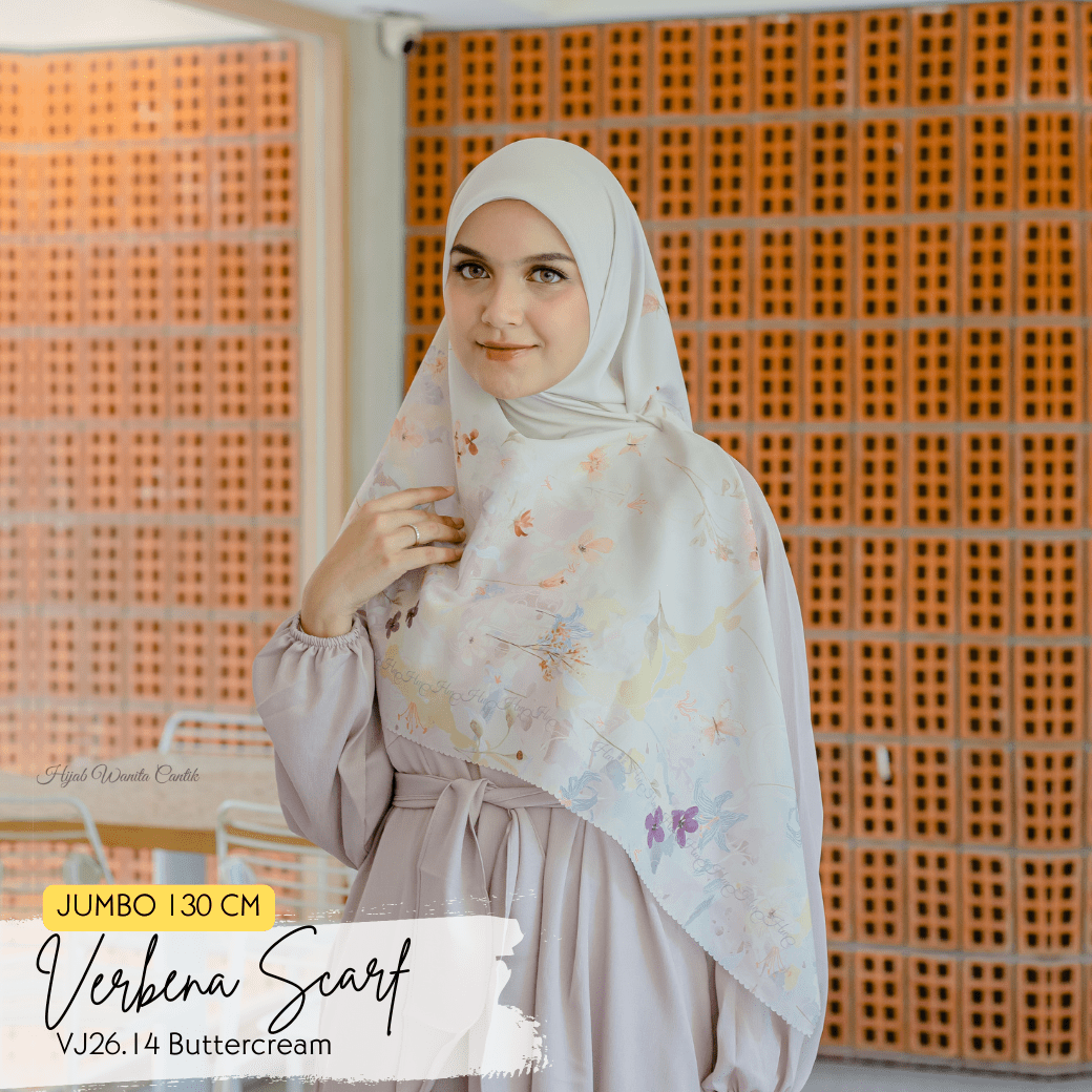 HIRA - Segiempat Verbena Scarf | Hijab Standar Voal, Jumbo Polycotton