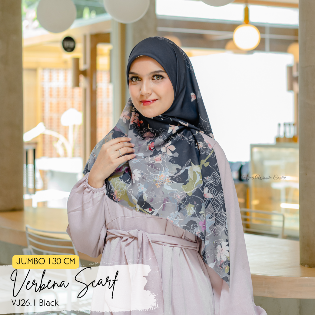 HIRA - Segiempat Verbena Scarf | Hijab Standar Voal, Jumbo Polycotton