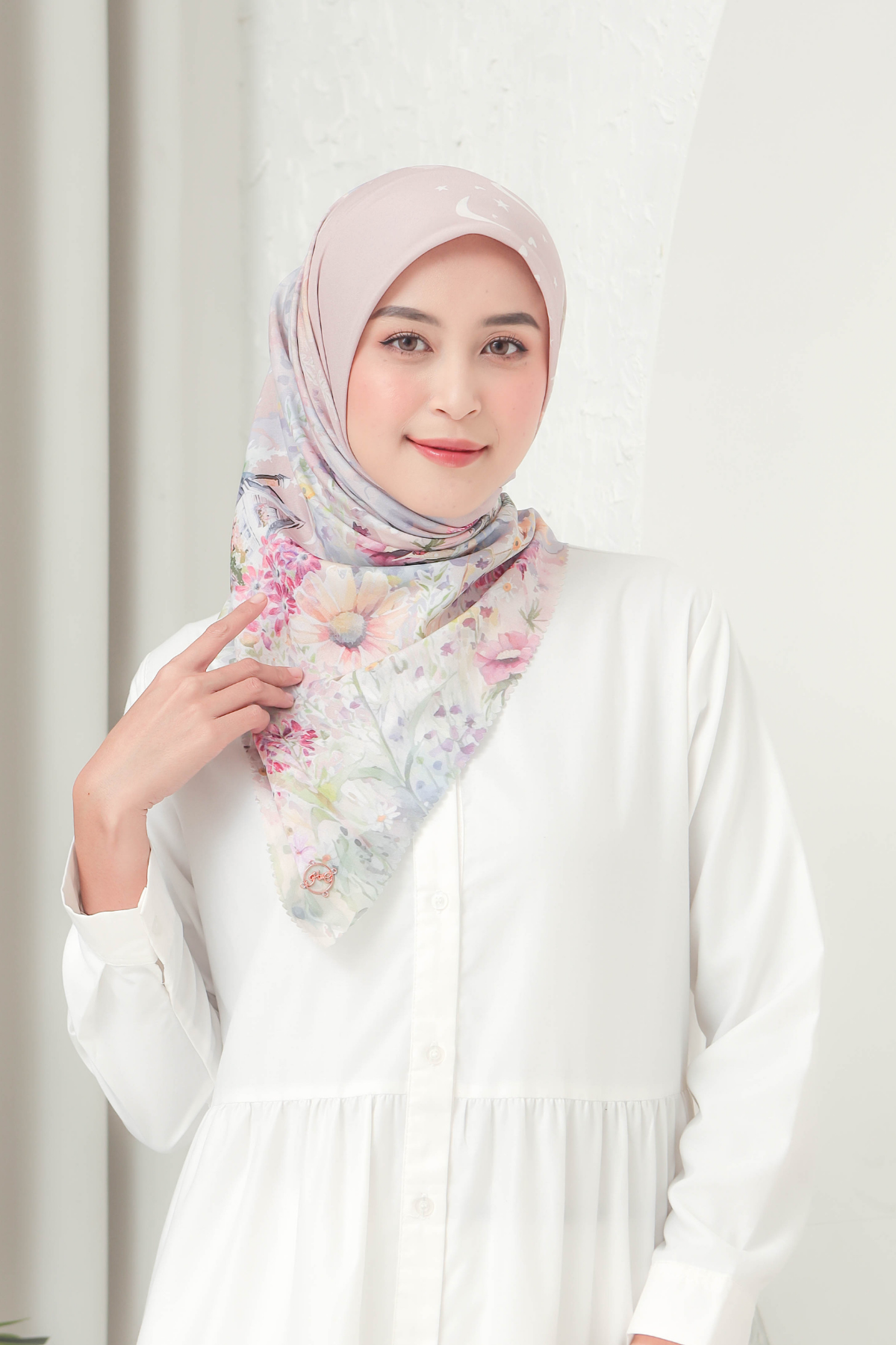 HIRA - Segiempat Verbena Scarf | Hijab Standar Voal, Jumbo Polycotton