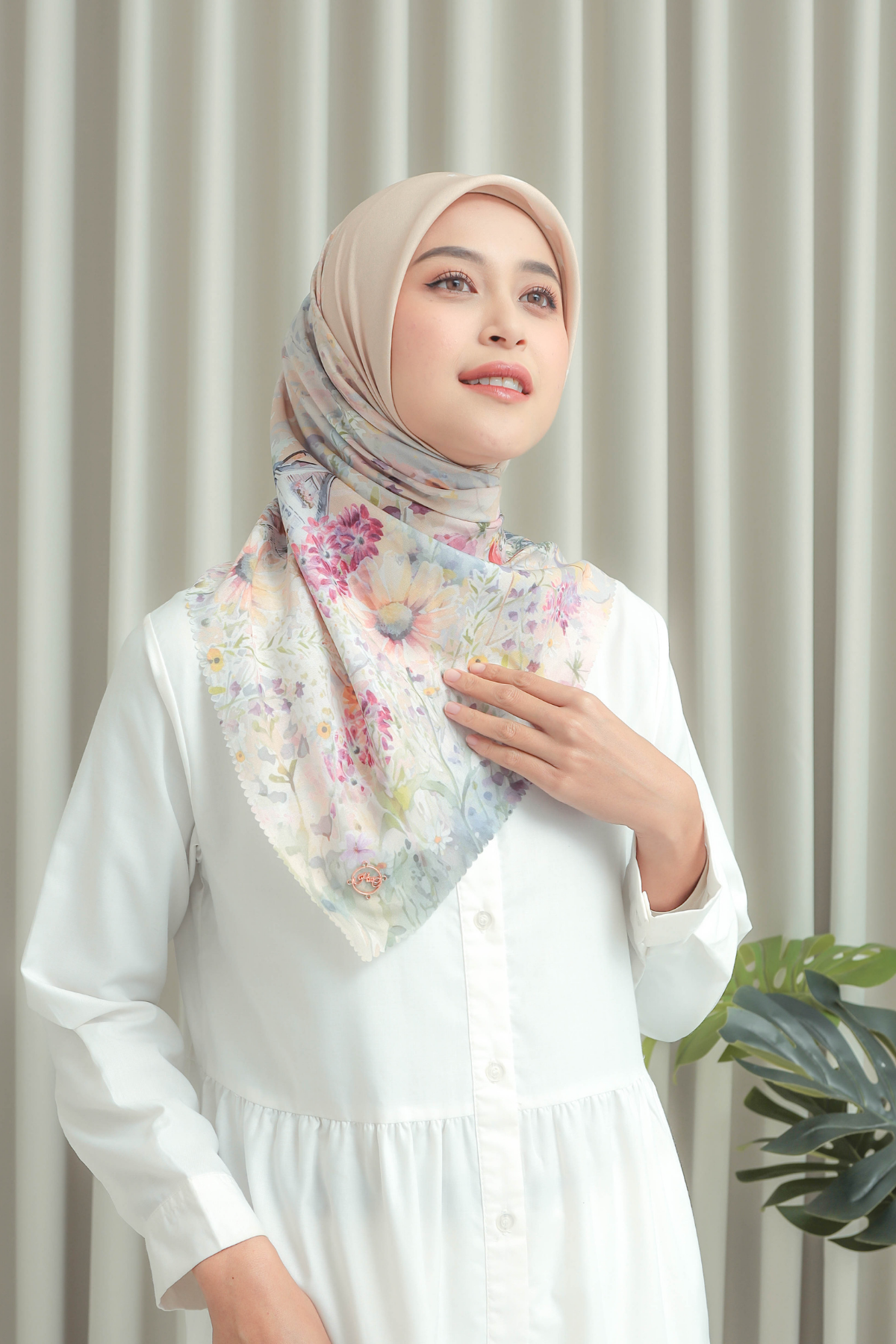 HIRA - Segiempat Verbena Scarf | Hijab Standar Voal, Jumbo Polycotton