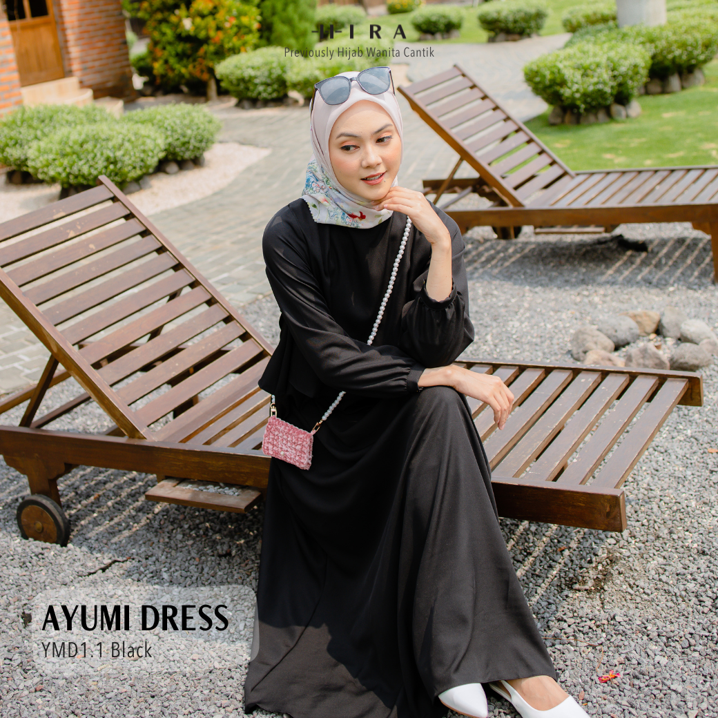 HIRA - Ayumi Dress Polos Modest Edition | Kondangan Seragaman | Gamis Pakaian Muslim