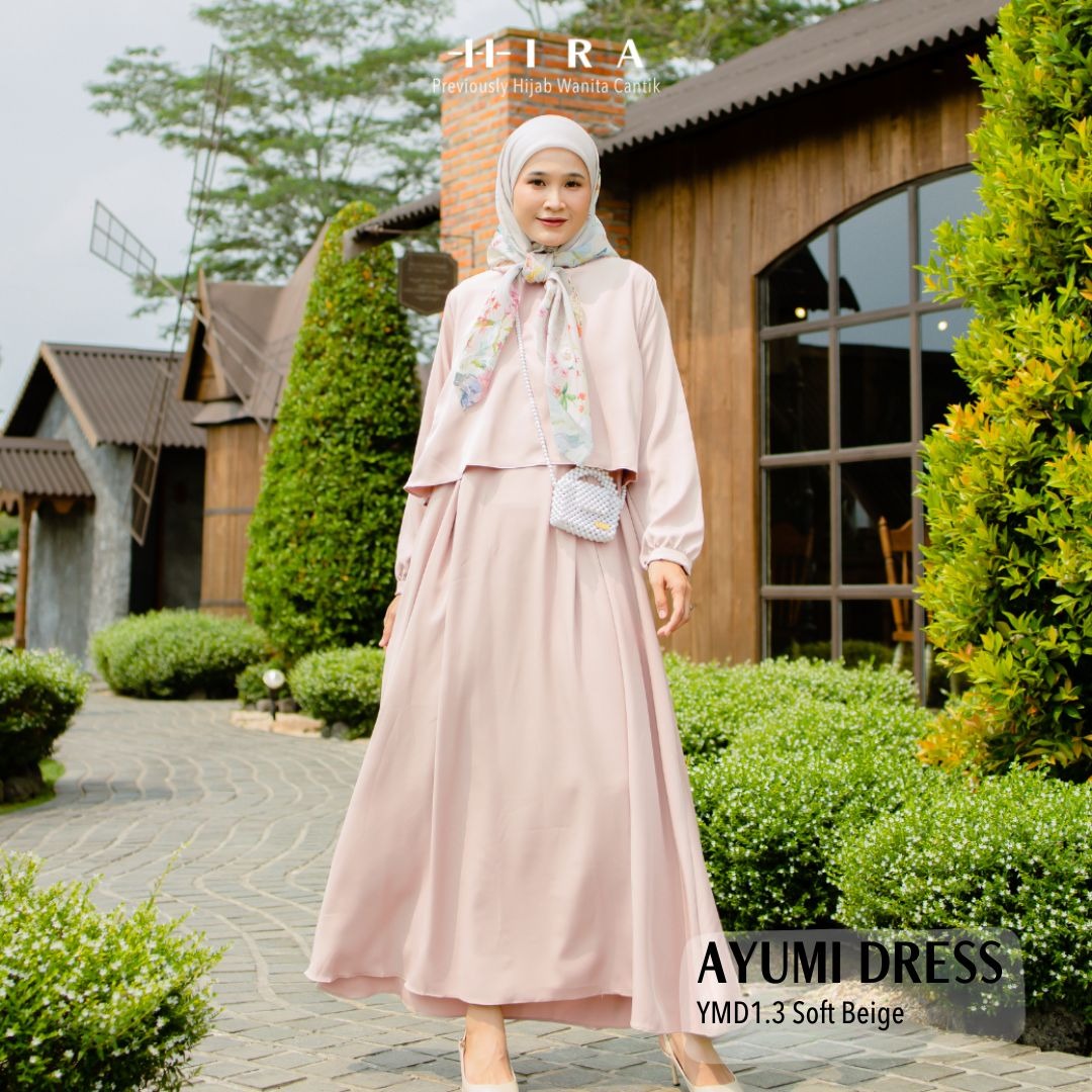 HIRA - Ayumi Dress Polos Modest Edition | Kondangan Seragaman | Gamis Pakaian Muslim