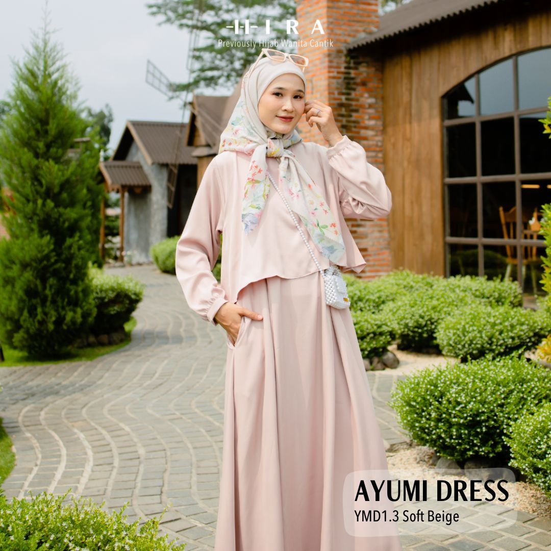 HIRA - Ayumi Dress Polos Modest Edition | Kondangan Seragaman | Gamis Pakaian Muslim