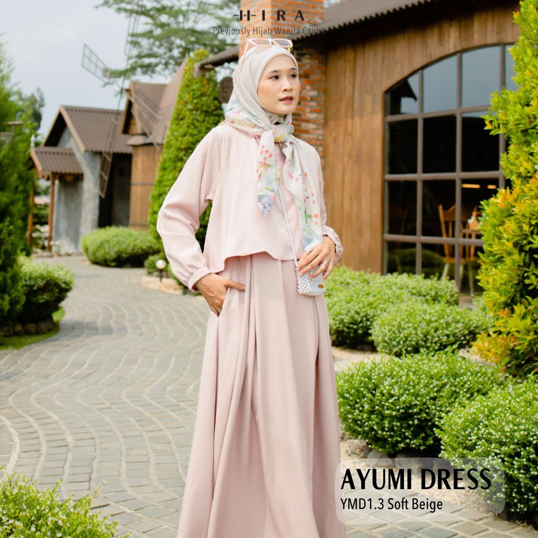 HIRA - Ayumi Dress Polos Modest Edition | Kondangan Seragaman | Gamis Pakaian Muslim