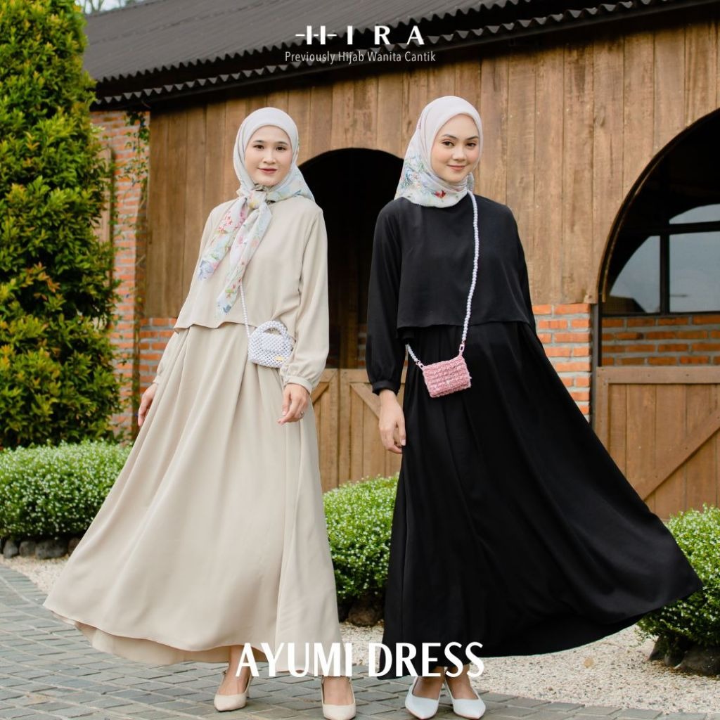 Image of HIRA - Ayumi Dress Polos Modest Edition | Kondangan Seragaman | Gamis Pakaian Muslim