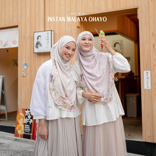Image of HIRA - Instan Malaya Ohayo Hijabwanitacantik | Pashmina Instan Motif | Jilbab