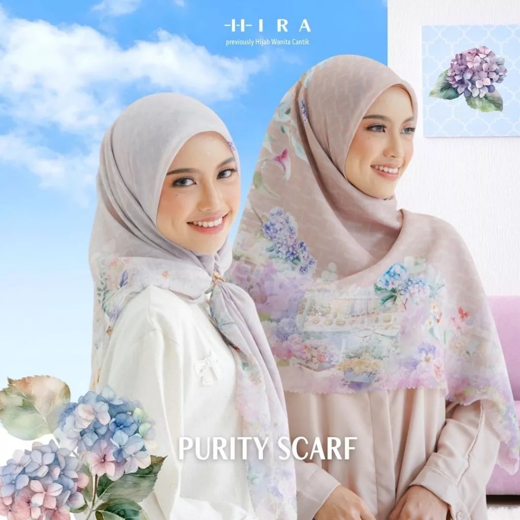 HIRA - Segiempat Purity Scarf Series | Hijab Voal Motif Premium, Icy Voal & Jumbo Polycotton
