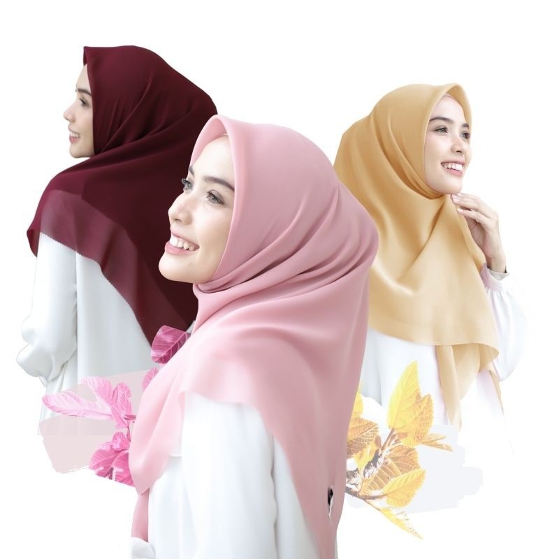 HIRA - Segi Empat Hana  Hijab Lasercut Polycotton Voal Paris