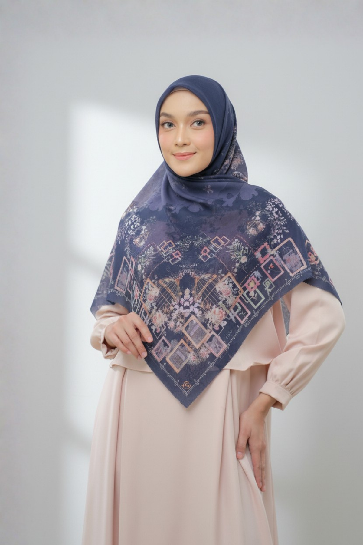 [Buy3 Get1 Free] HIRA -   Nuri Scarf  Series Hijab Voal Pollycotton Motif Premium Lasercut