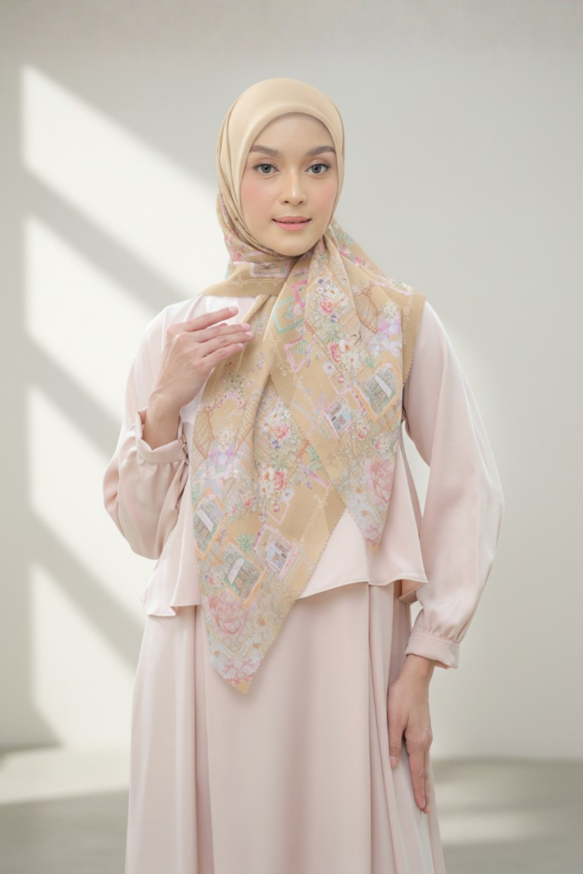 [Buy3 Get1 Free] HIRA -   Nuri Scarf  Series Hijab Voal Pollycotton Motif Premium Lasercut