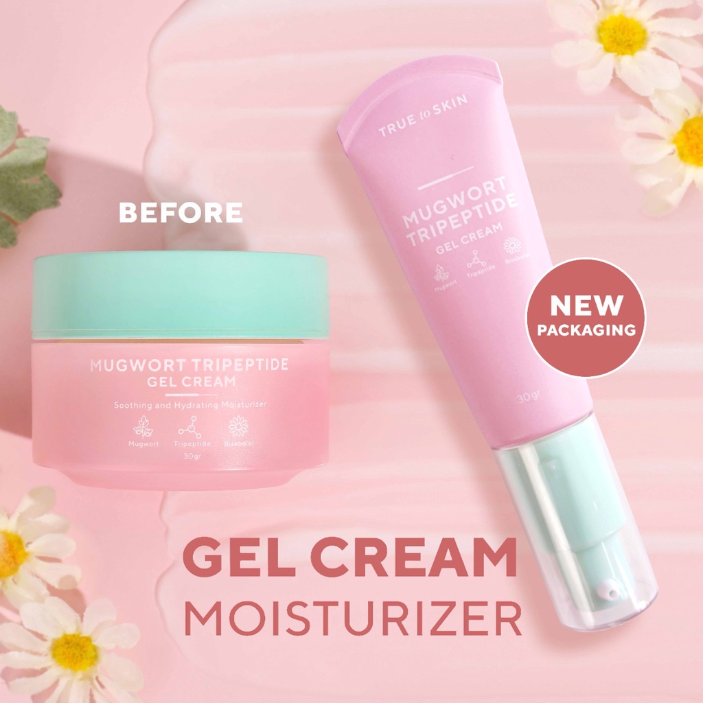 Mugwort Tripeptide Moisturizer Gel Cream - Soothing & Hydrating (Pelembap Gel Krim Pagi Malam)