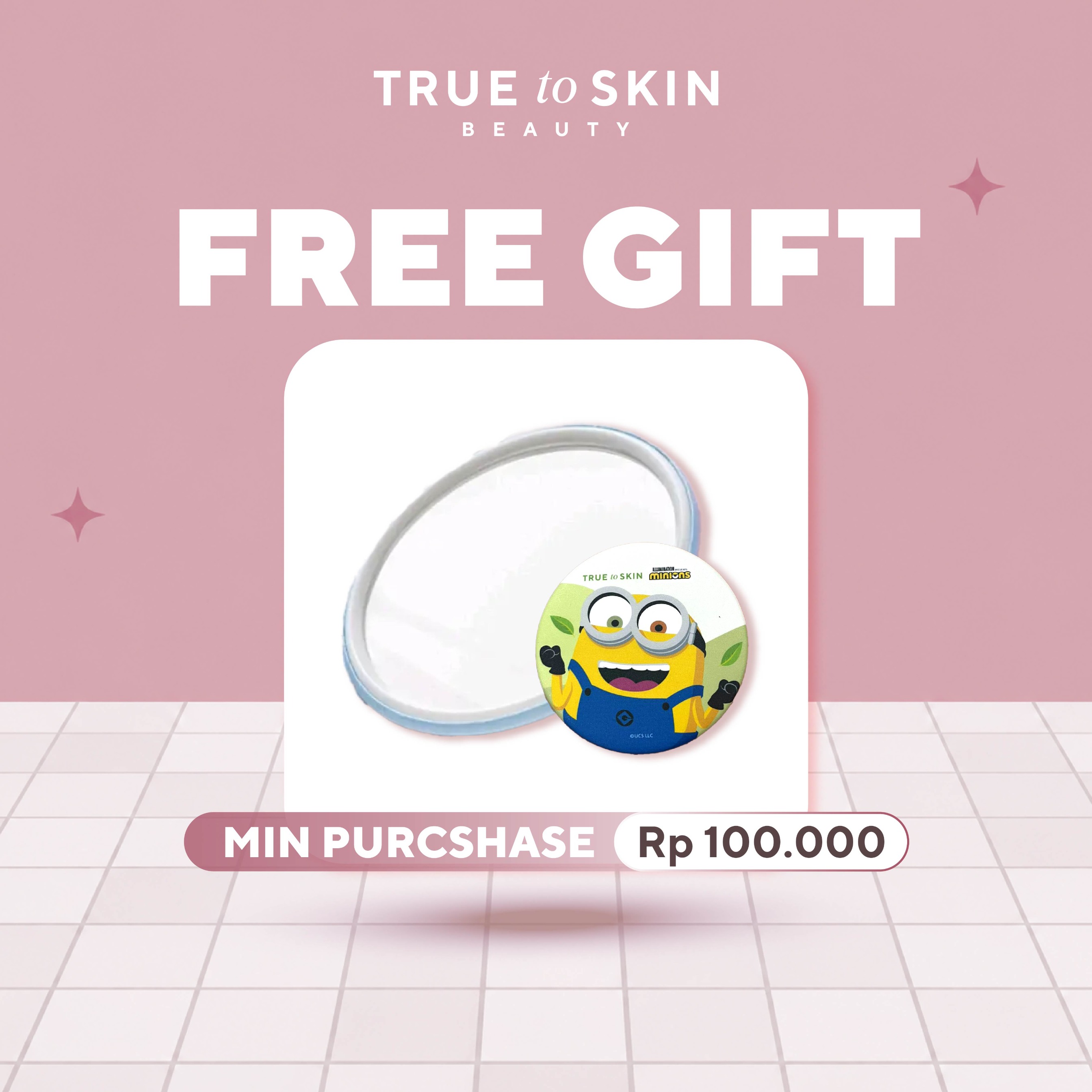 [ FREE GIFT ] KACA TEMA MINIONS