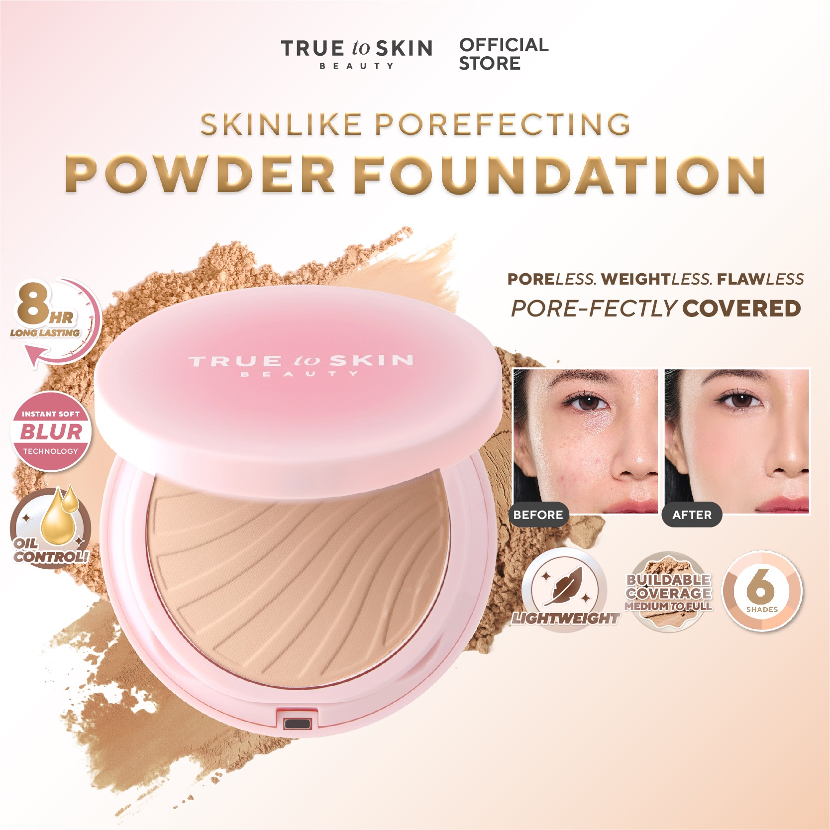 True to Skin - Skinlike Porefecting Powder Foundation