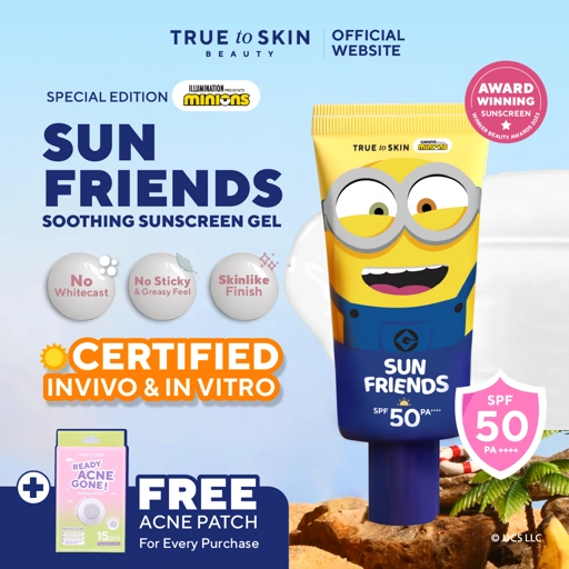 Image of [ MINIONS SPECIAL EDITION ] True to Skin Sunfriends Sunscreen Gel SPF 50 PA++++ - 50ML