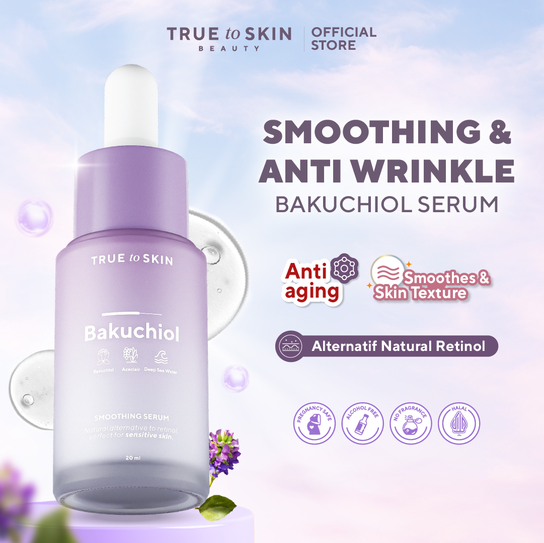 True to Skin Bakuchiol Skin Smoothing & Anti-aging Serum - Tekstur Kulit, Mengatasi Jerawat, Alternatif Natural Retinol