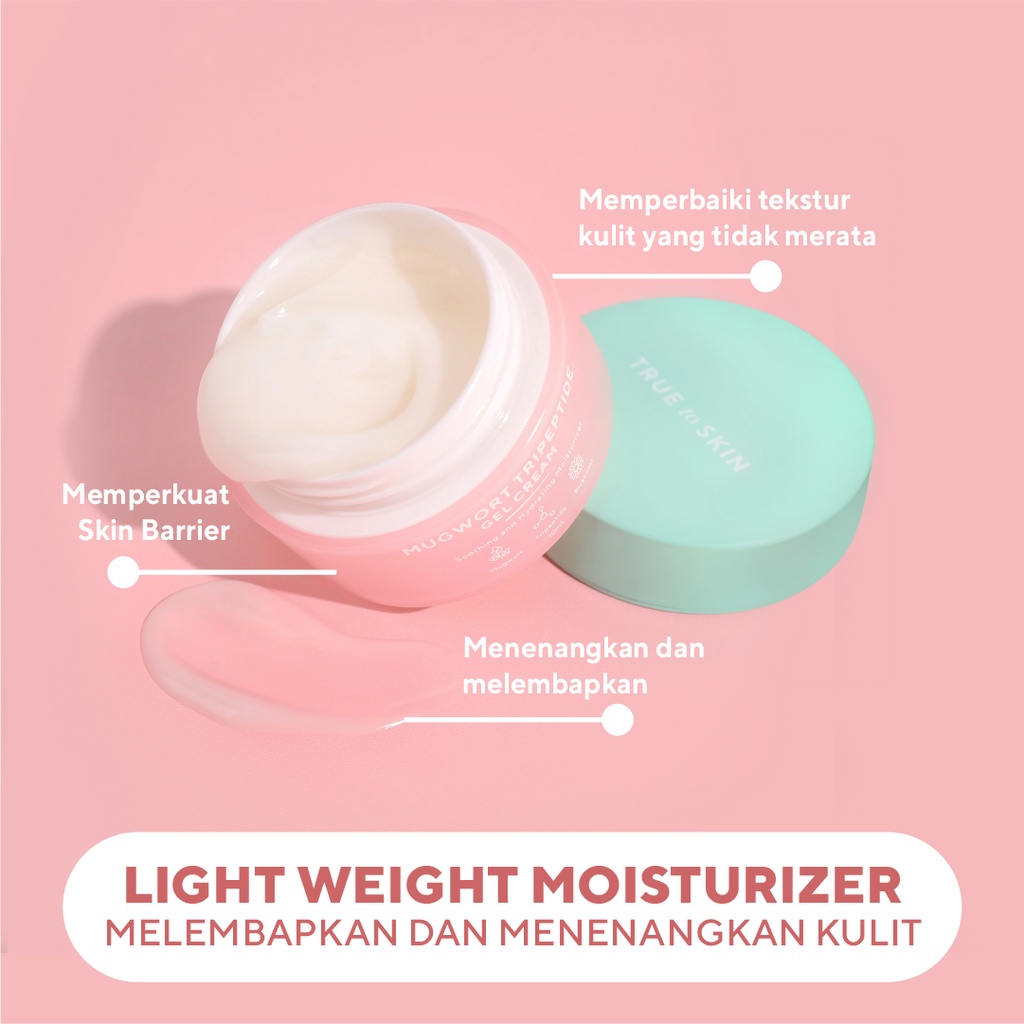 Mugwort Tripeptide Moisturizer Gel Cream - Soothing & Hydrating (Pelembap Gel Krim Pagi Malam)