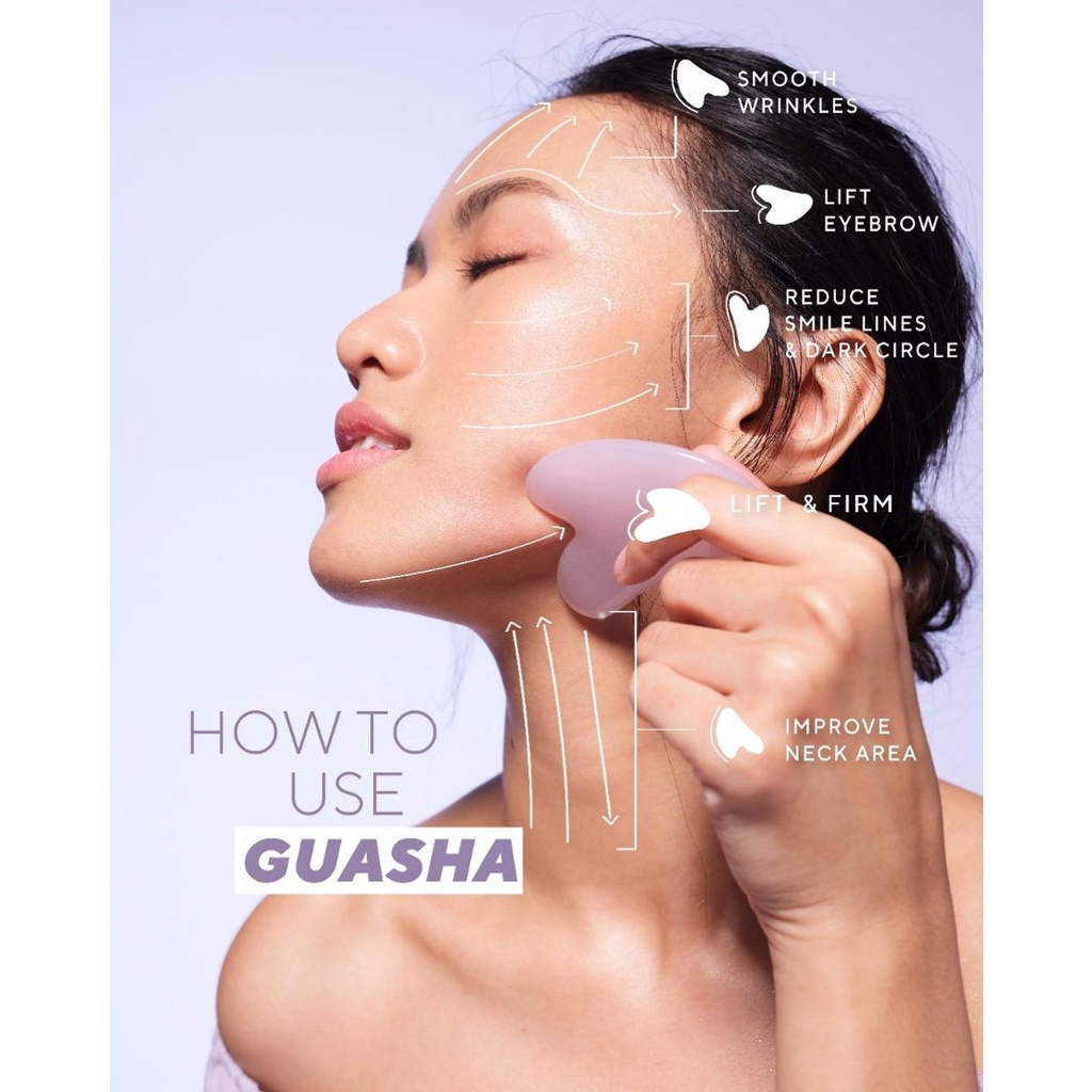 True to Skin Jade & Rose Quartz Guasha and Face Roller (Batu Giok Asli)