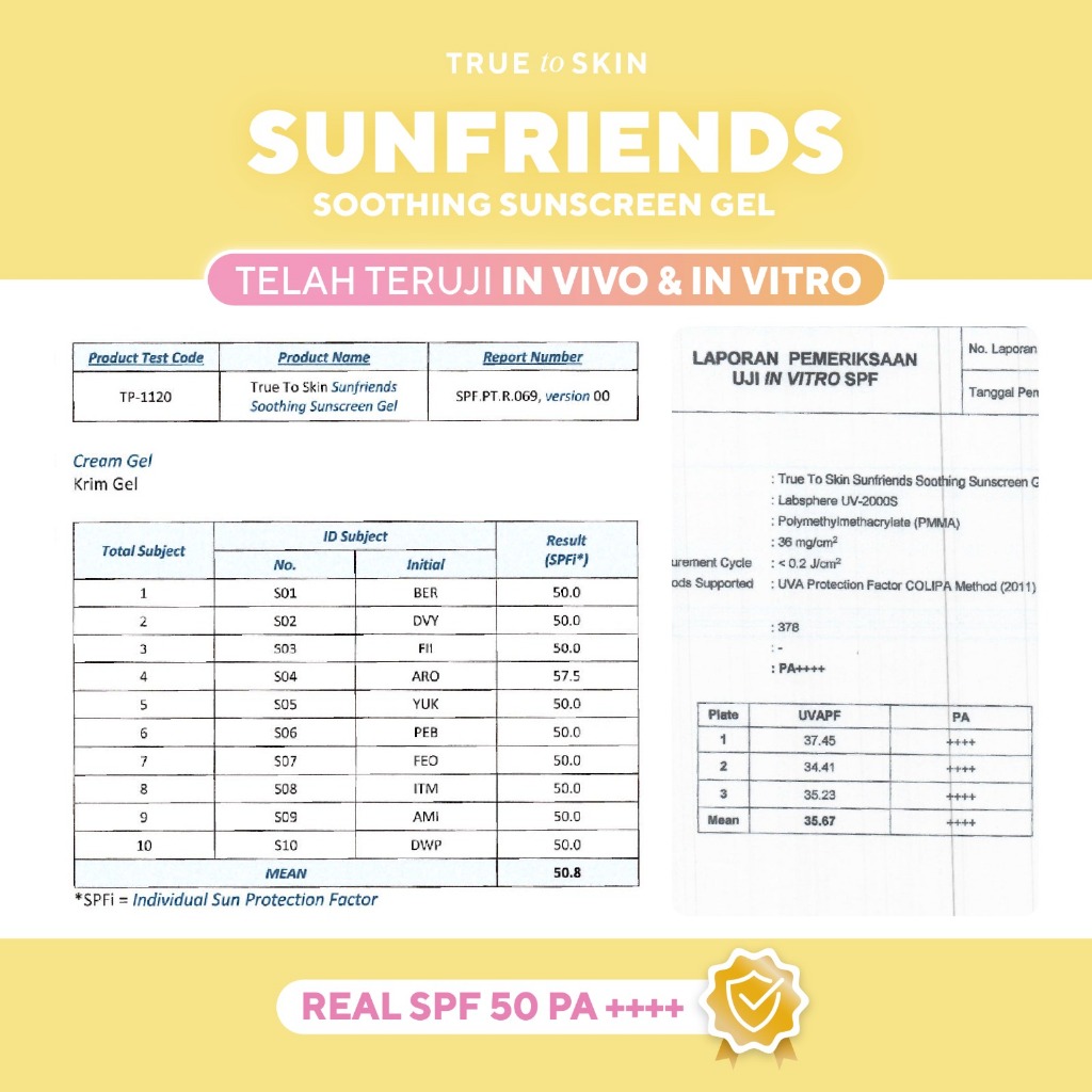[ MINIONS SPECIAL EDITION ] True to Skin Sunfriends Sunscreen Gel SPF 50 PA++++ - 50ML