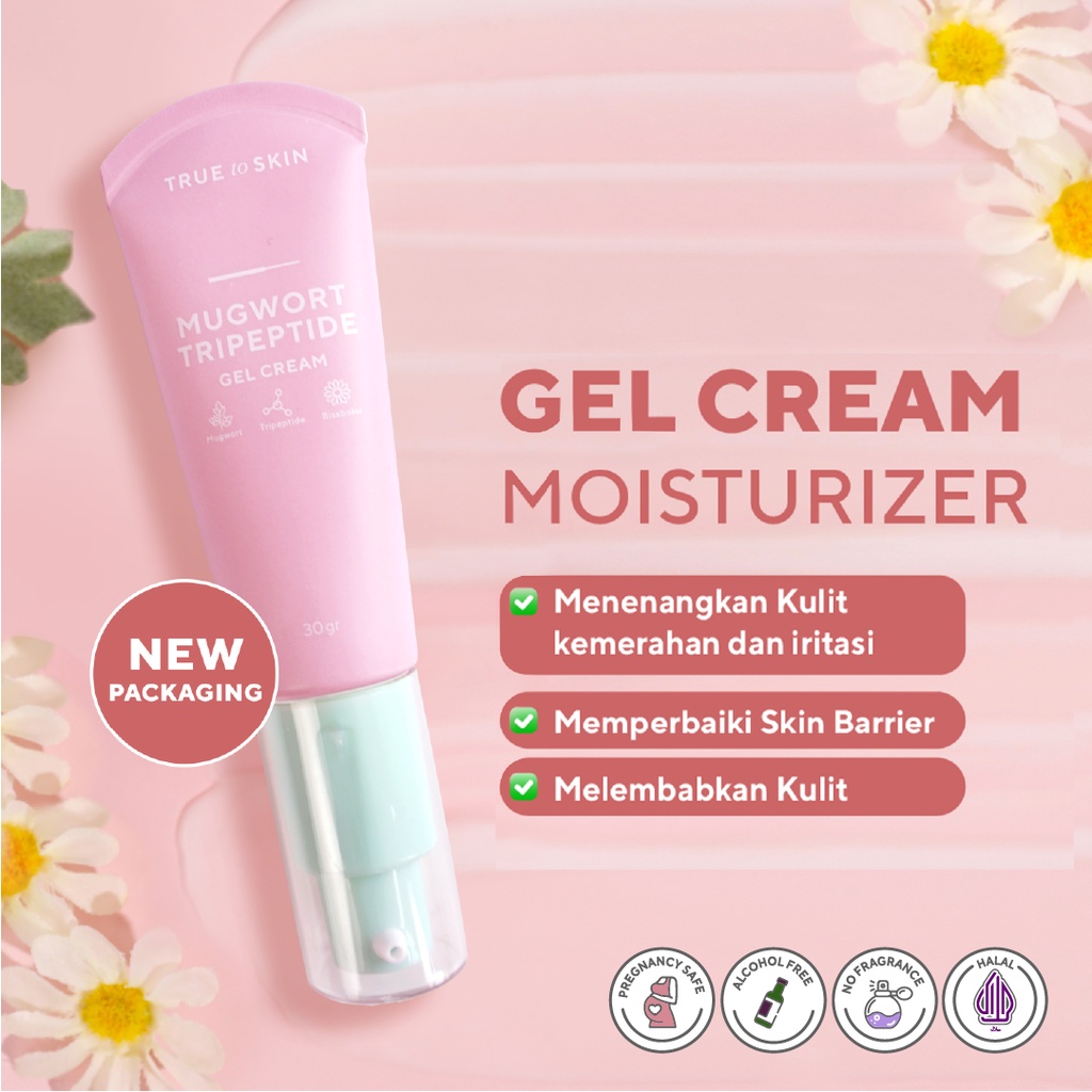 Mugwort Tripeptide Moisturizer Gel Cream - Soothing & Hydrating (Pelembap Gel Krim Pagi Malam)
