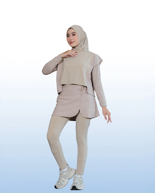 Image of Serena Motion Fit Latte – Sport Set Hijab