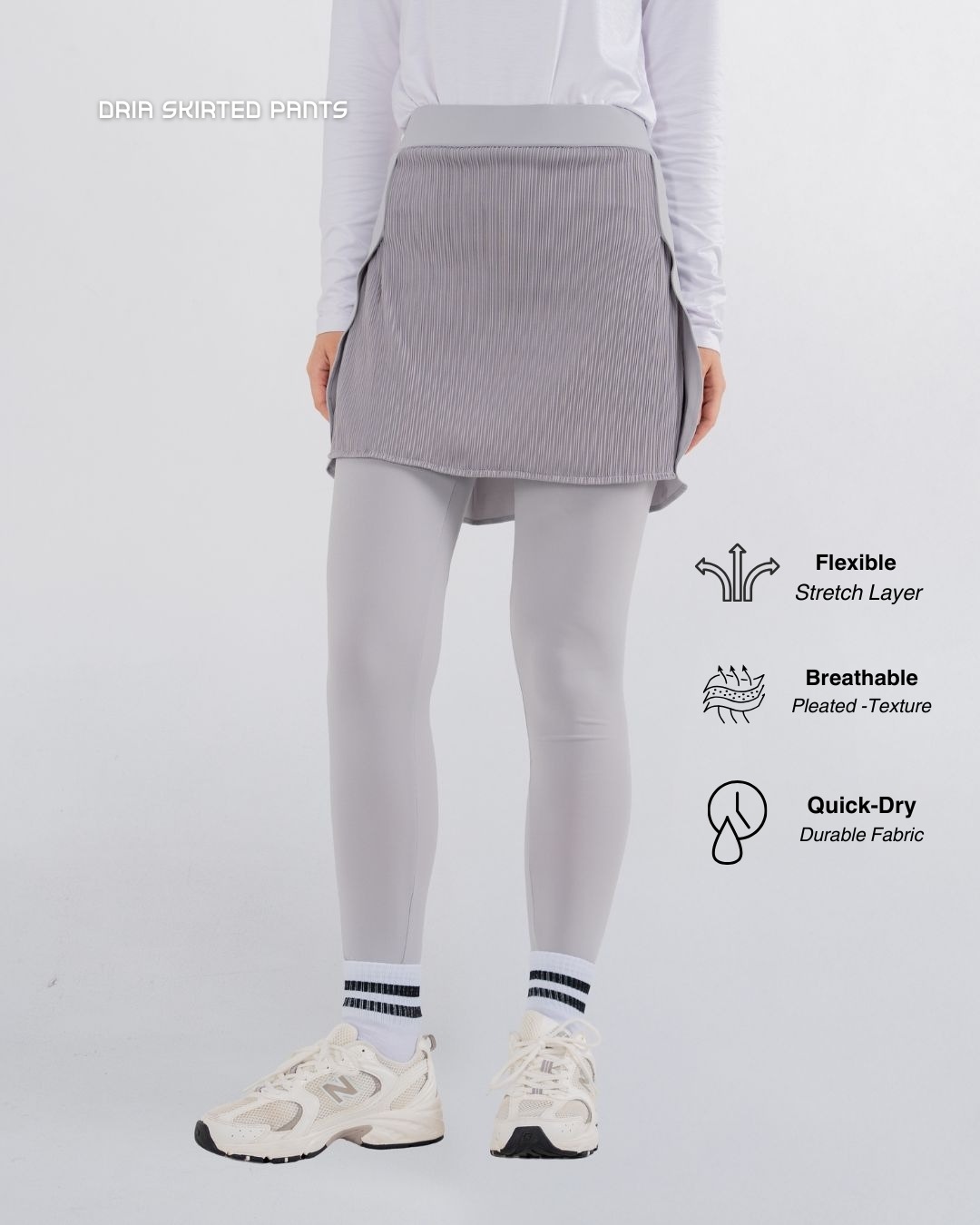 Dria Skirted Legging - Grey Soft Blue