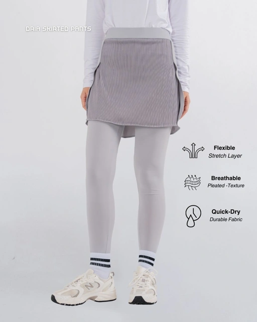 Image of Dria Skirted Legging - Grey Soft Blue